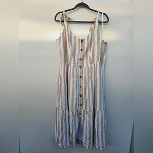 Striped Button-Down Maxi Dress